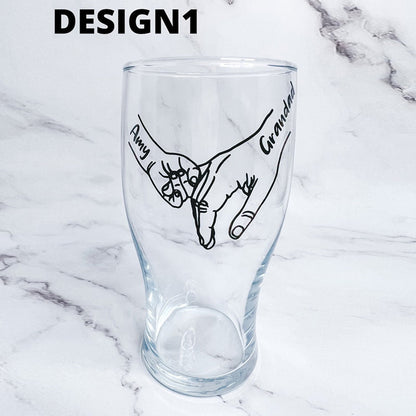 Fathers day personalised beer glass
