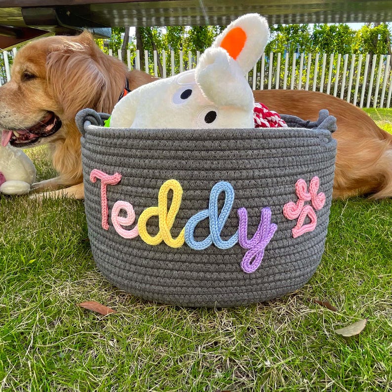 Personalized Basket | Pet Toy Box | Dog Toy Basket