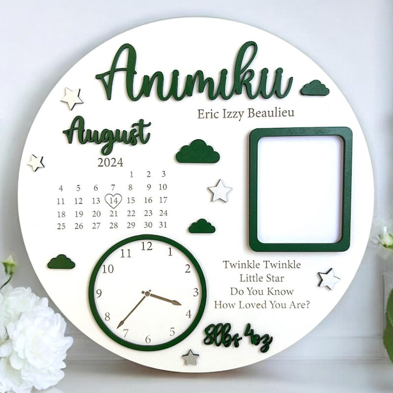 Baby Photo Keepsake Gift, Baby Birth Announcement, Newborn Gift