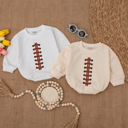 Personalized Football Baby Romper, Custom Name and Number Game Day