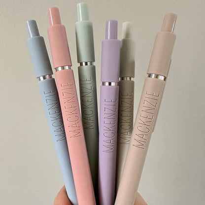 Personalized Pens Set of 6 Custom Engraved Soft Touch Pens