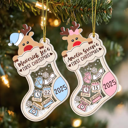 Personalized Baby's First Christmas Shaker Ornament
