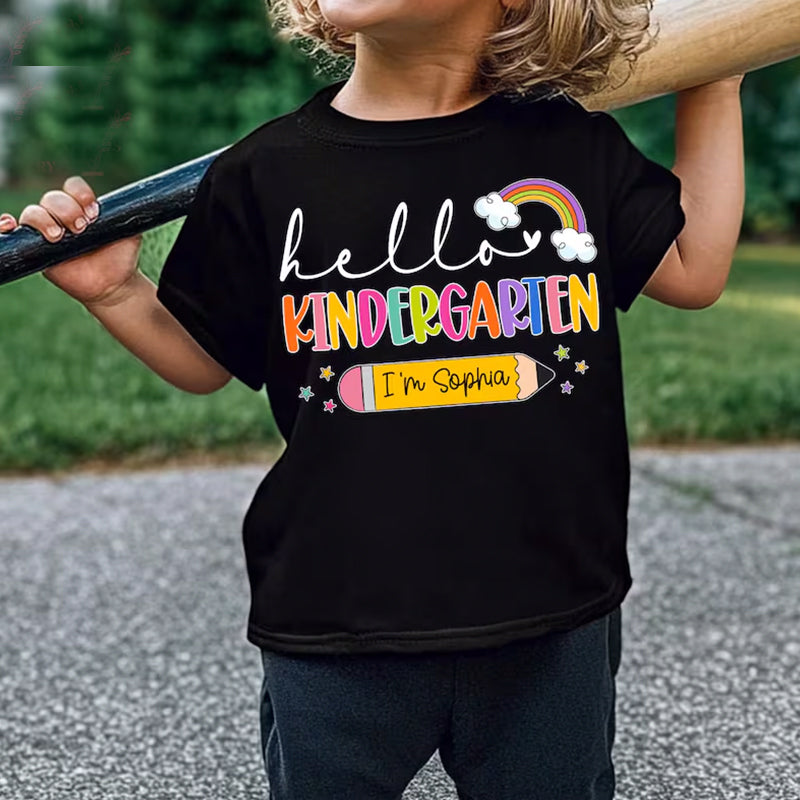 Hello Back to School Shirt, Custom Kids Name Back To School Shirt