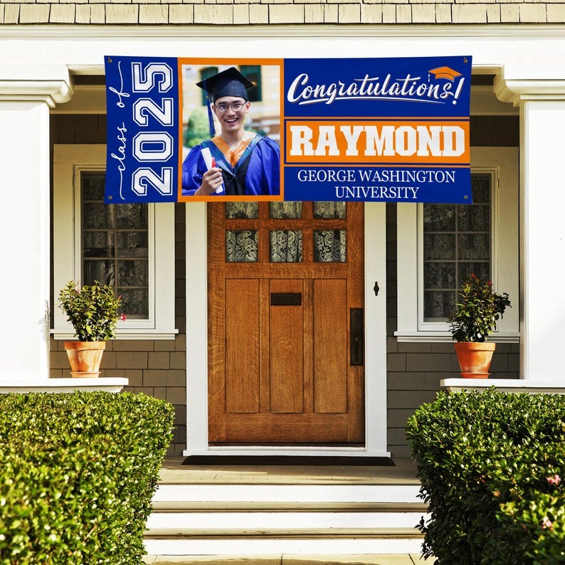 Personalized Graduation Banner w/ Photo, Name & School