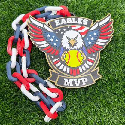 Custom Sports Turnover Chain, Oversized Medallion, Team mascot, Custom Colors