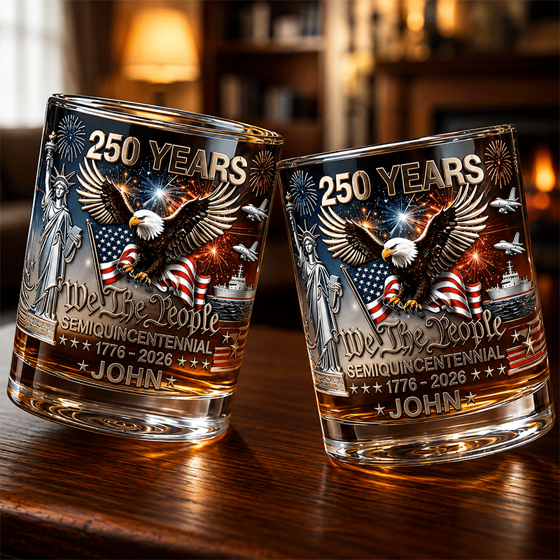 We The People 250 Years - Personalized Whiskey Glass