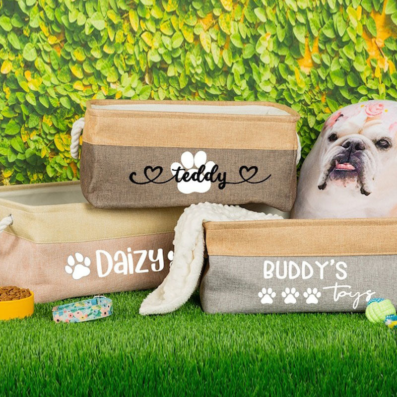 Custom Dog Storage Basket Personalized Dog Toy Basket Dog Toy Box