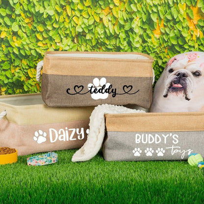 Custom Dog Storage Basket Personalized Dog Toy Basket Dog Toy Box