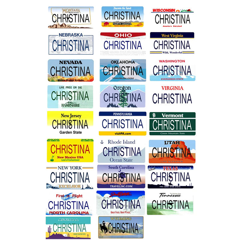 Personalized State Mini License Plate, Kids Vanity Plate