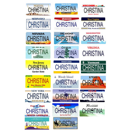 Personalized State Mini License Plate, Kids Vanity Plate