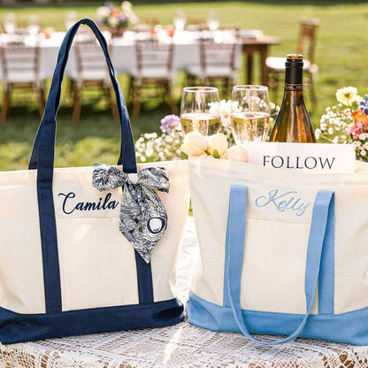 Custom Tote Bag, Bridesmaid Gift, Embroidered Canvas Tote Bag, Beach Bag, Bachelorette Gifts