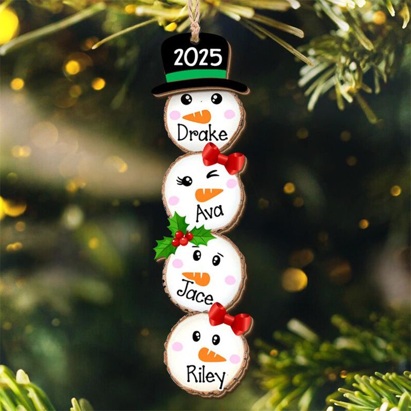 Cute Snowman Family Christmas Ornament 2025