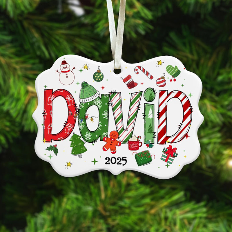 Personalized Christmas Ornaments, Custom Kid Name Ornament