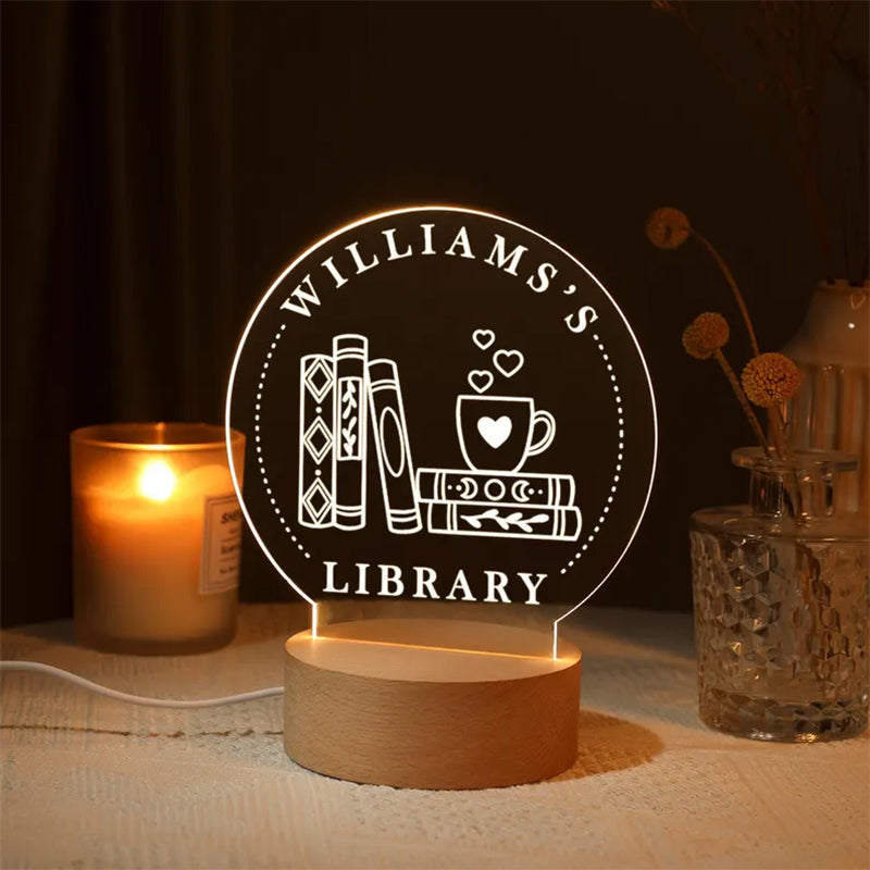 Personalized Library Sign, Custom Book Decor