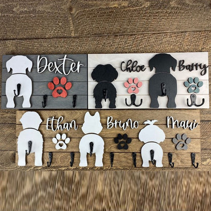 Custom Shiplap Dog Leash Holder, Personalized Leash holder