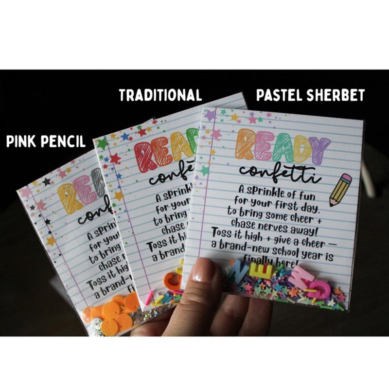 Ready Confetti Back to School Favor – First Day of School Poem Gift