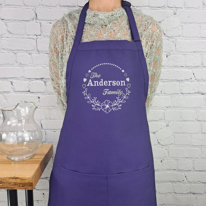 Customizable apron embroidered Personalized name kitchen apron with pockets