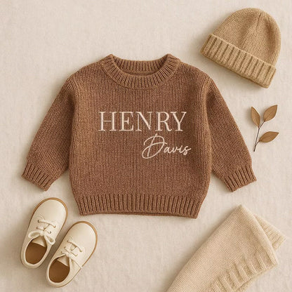Personalized Embroidery Baby Sweater, Newborn Sweater Christmas 2025
