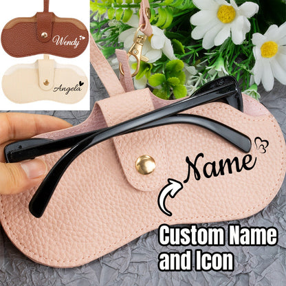Customizable Soft Faux Leather Eyeglass Case with Name