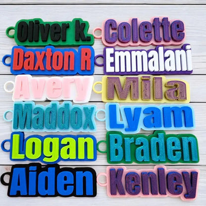 Bottle Name Tag, Personalized Name Keychain, Custom Backpack Tag