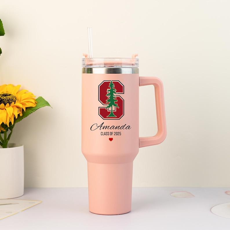 Personalised College Logo Tumbler,Custom University Logo Travel Cup,Graduation Gift
