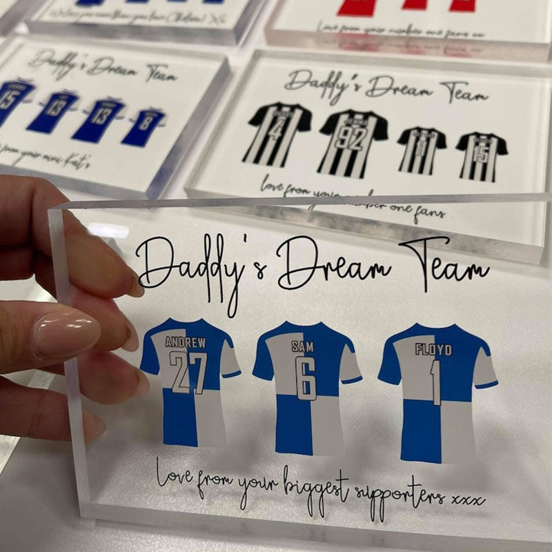 Personalised Football Shirt Acrylic Block Football Gift