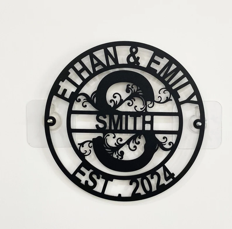 Personalised Family Name Monogram Metal Sign,Last Name Sign