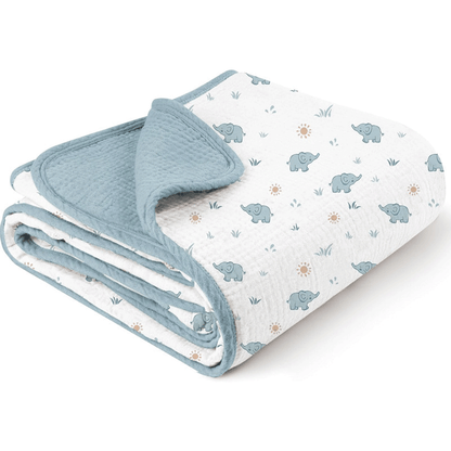 Personalized Muslin Baby Blanket with Name, Custom Embroidered Baby Swaddle