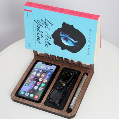 Personalized Book Holder, Custom Book Stand, Personalized Docking Station Men, Gift for Men
