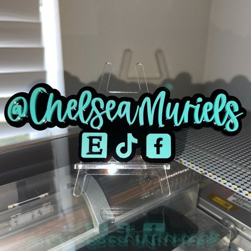 Acrylic Social Media Sign, Hashtag, Username, Photo Prop