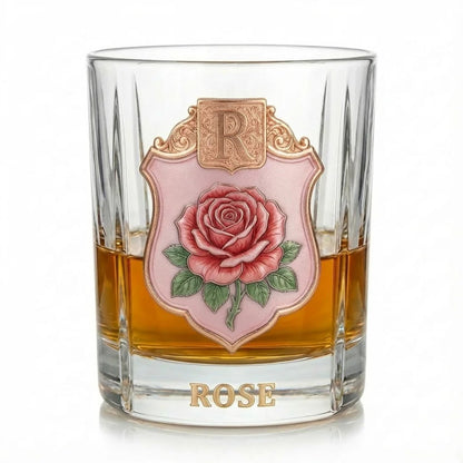 Personalized Birth Flower Whiskey Glass