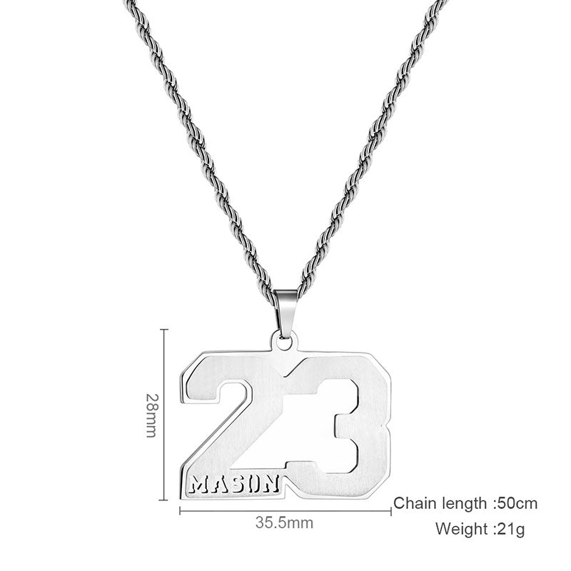 Custom Name Sports Number Necklace | Number Sports Necklace Custom Name