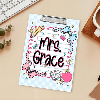 Personalized Teacher Clipboard, Custom Acrylic Clipboard with Name for Teacher