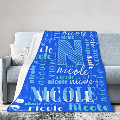 Custom Name Throw Blanket - Personalized Girls and Boys Blanket