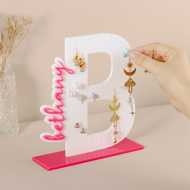 Personalized Earring Holder - Birthday Gift for Her, Custom Earring Display