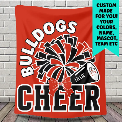 Cheerleader Blanket, Personalized Cheerleading Gift