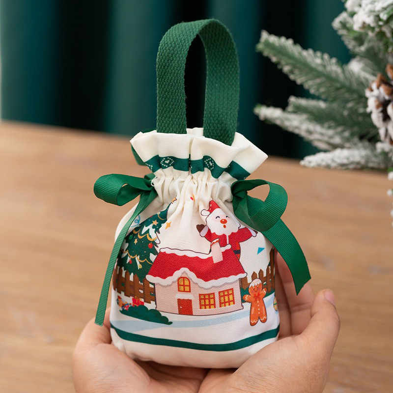 Christmas Gift Bag With Drawstring Packaging Box