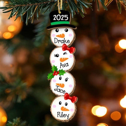 Cute Snowman Family Christmas Ornament 2025