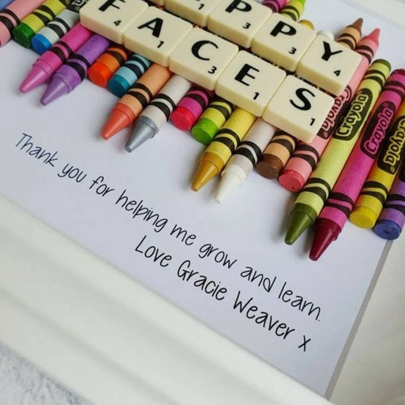 Thank You Teacher Personalised Crayon Gift Frame