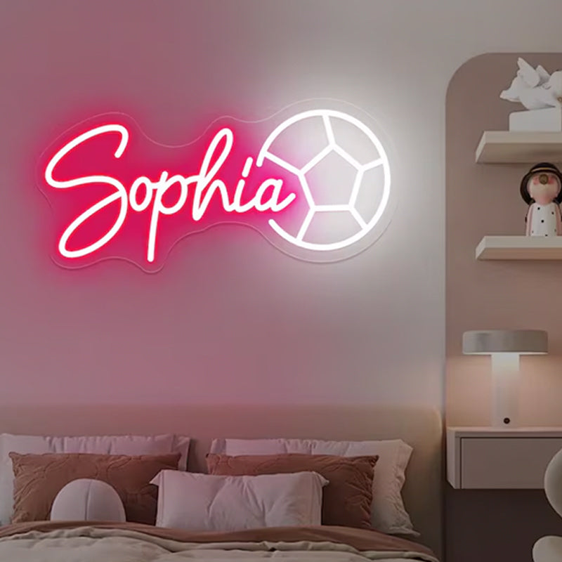 Custom Soccer Name Neon Sign, Football Neon Sign