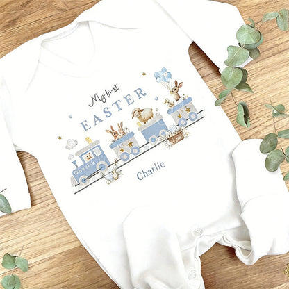 Personalized First Easter Sleepsuit: Cotton Baby Grow