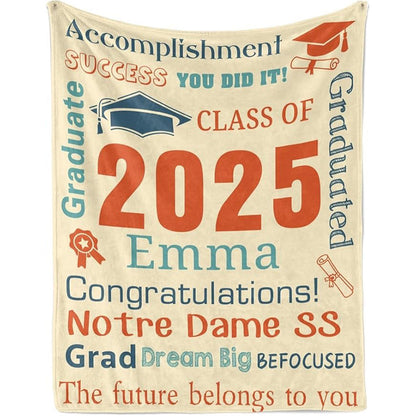 Personalized Graduation Blankets Graduation Gift