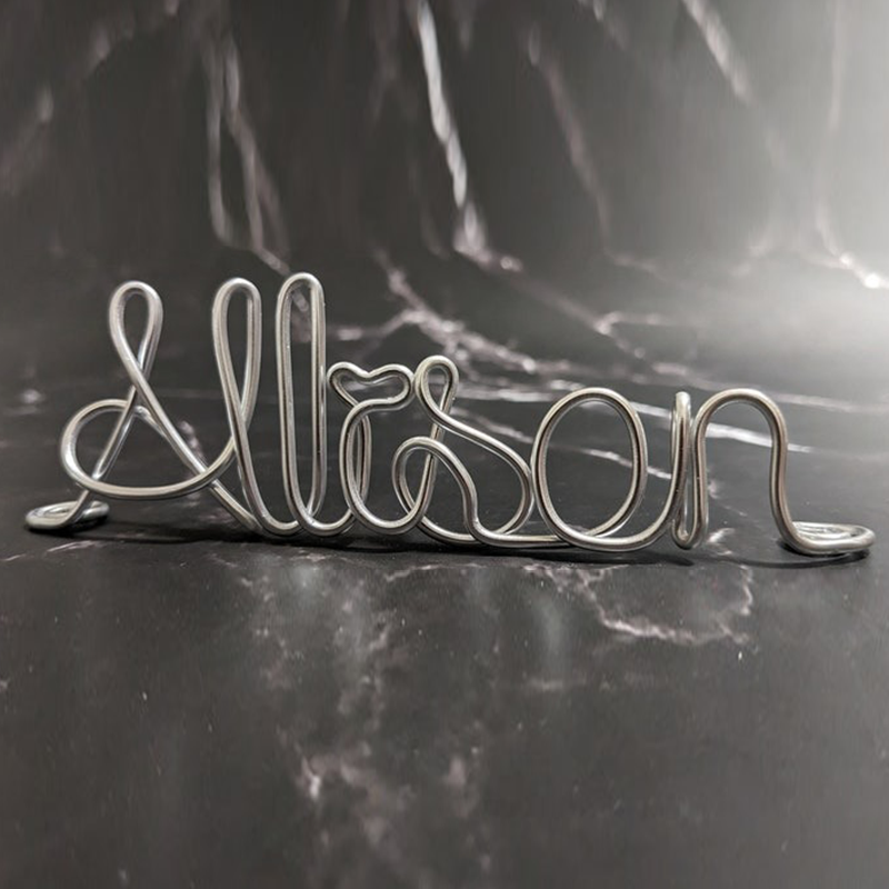 Name Plate, Wire Name Tag, Standing Desk Name