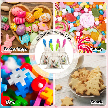 Customizable Easter Bunny Ear Gift Bag with Personalized Name