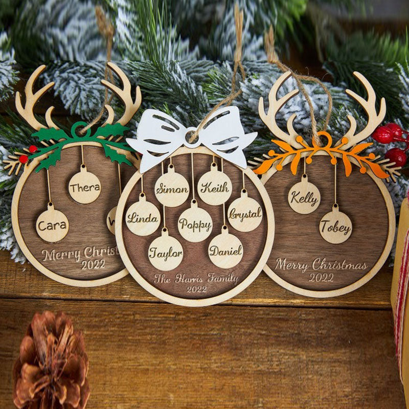 Custom Family Ornament,Personalized Christmas Ornament,Family Christmas Ornament,Home Sign Ornament,Family Christmas Gift