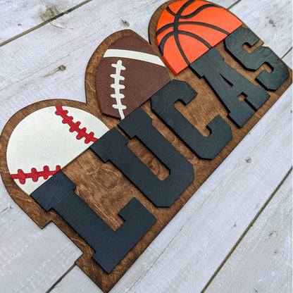 Sports Wood Name Sign