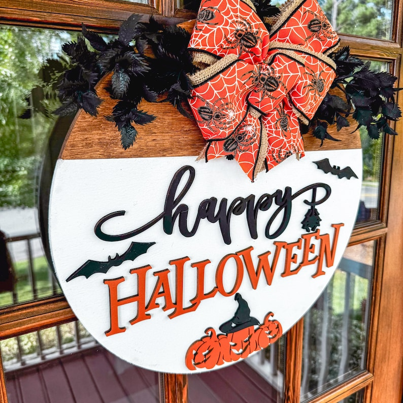 Halloween Door Hanger | Halloween Wreath | Happy Halloween Front Door Decor