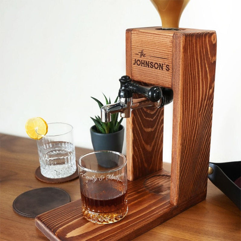 Personalized Wooden Whiskey Decanter, Liquor Dispenser,Whiskey dispenser
