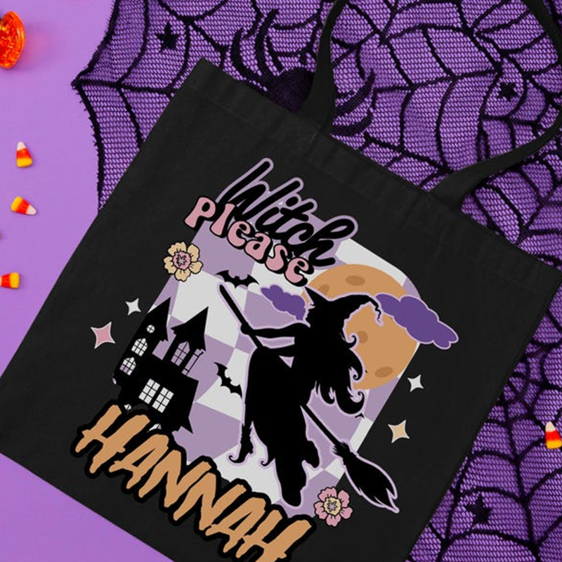 Personalized Halloween Tote Bag, Trick Or Treat Tote Bag
