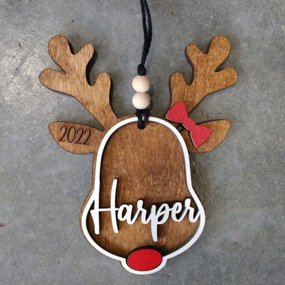 Personalized Reindeer Ornament | Personalized Rudolph Wooden Ornaments